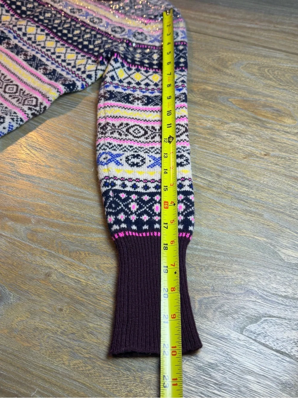J. Crew Sequin Multicolor Fair Isle Lambswool Crewneck Sweater